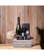 Grooming Gift Crate with Sparkling Wine